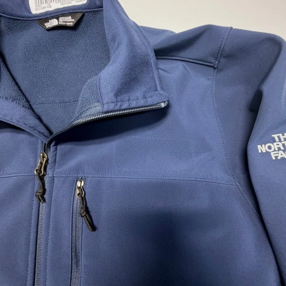 The North Face Men's Softshell Jacket L Navy‎ Fleece Lined Zip Pockets